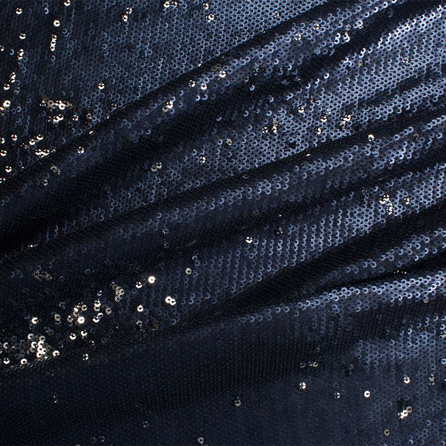 Blue & Silver Reversible Sequinned Tulle