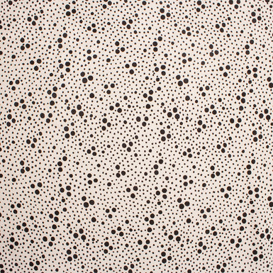 Pale Pink & Black Spot Printed Jacquard