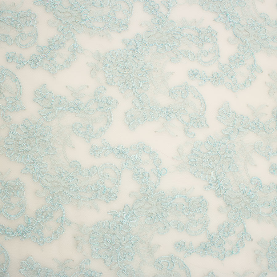 Pale Aqua Heavy Corded Cotton Lace