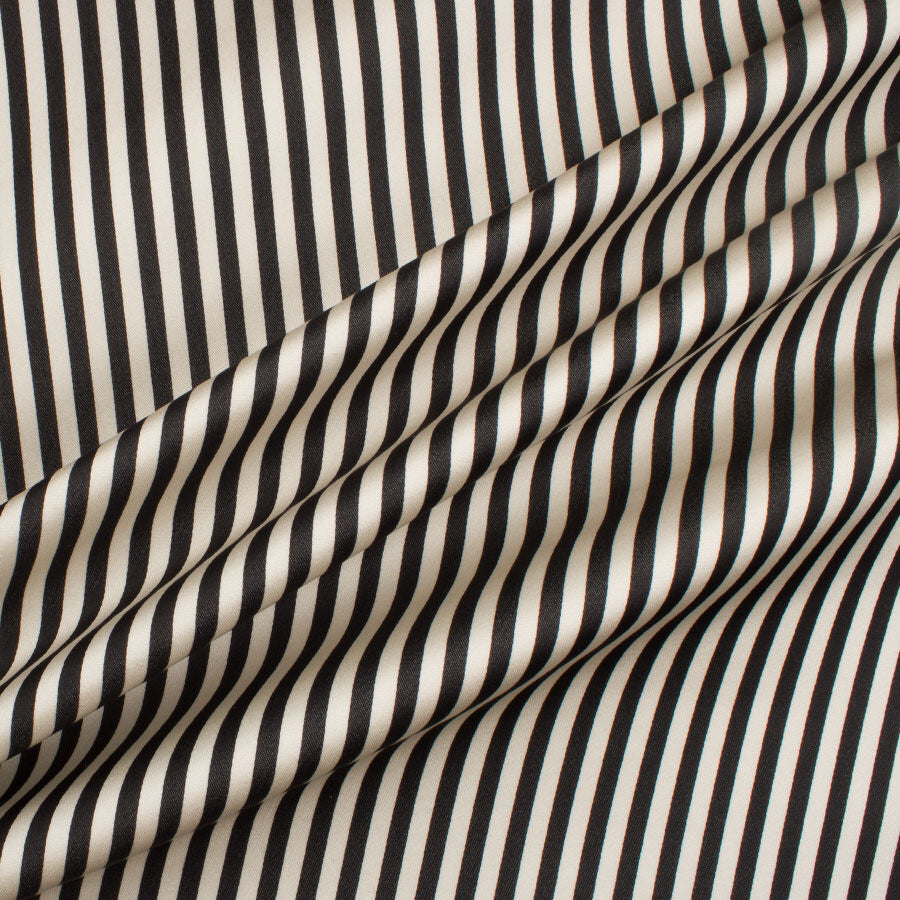 Monochrome Striped Duchess Satin