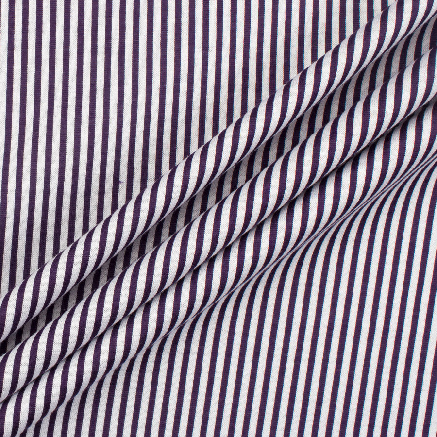 Purple & White Stripe Cotton Jersey