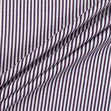 Purple & White Stripe Cotton Jersey