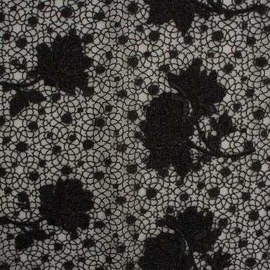 Black Floral Embroidered Tulle