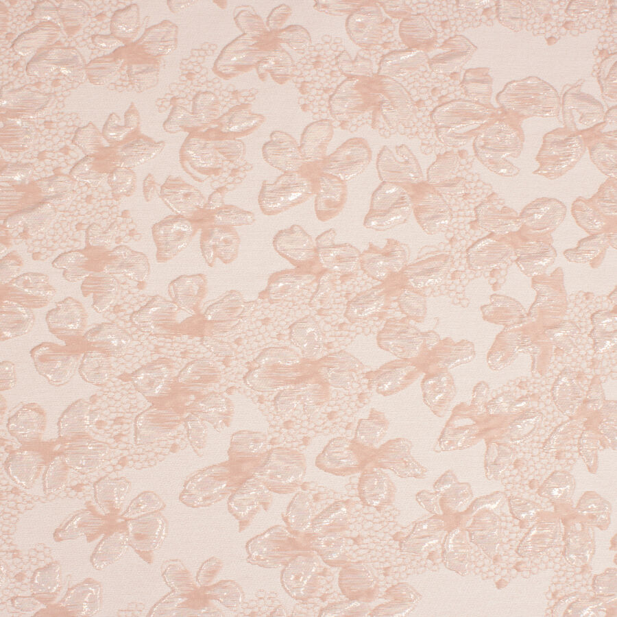 Pale Pink Two-Tone Floral Cloqué