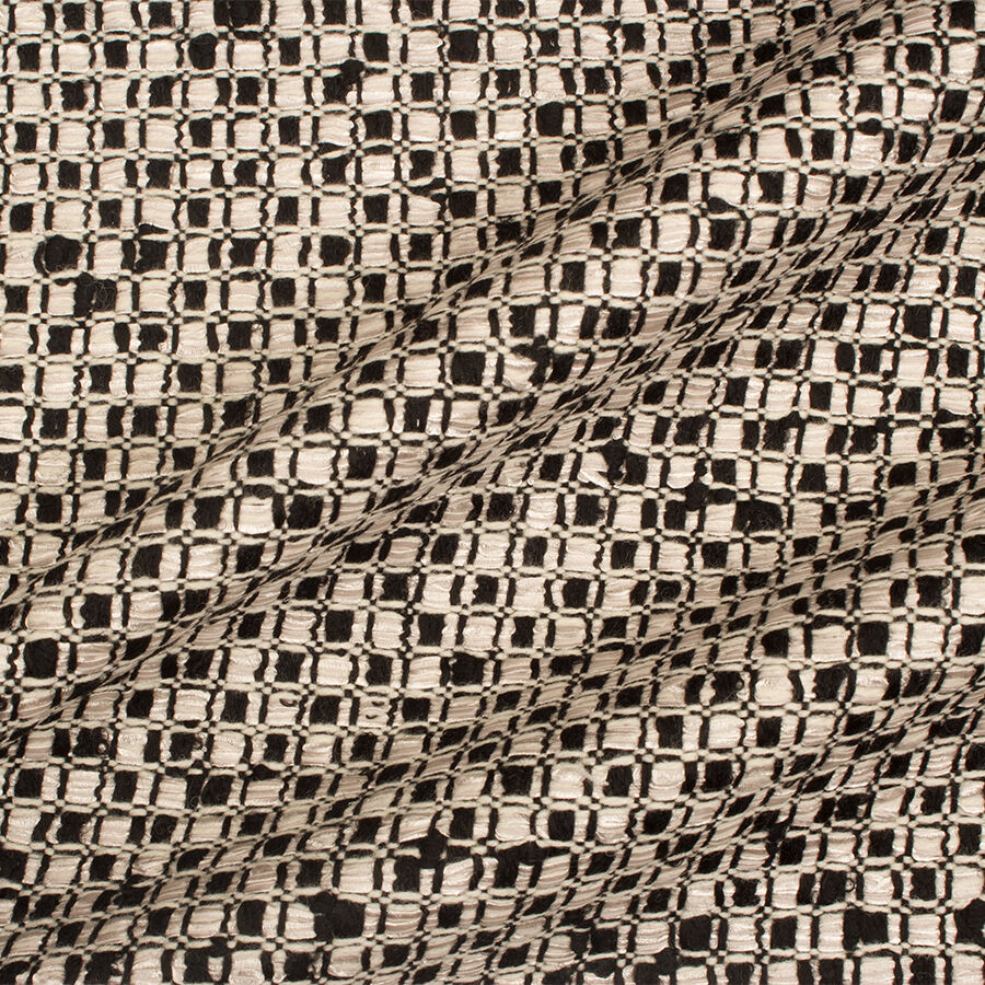 Black/Ivory Wool Blend Bouclé