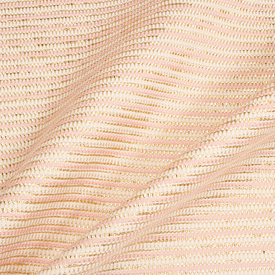 Cream & Pink Metallic Bouclé