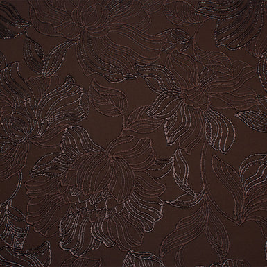 Chocolate Brown Metallic Cloqué