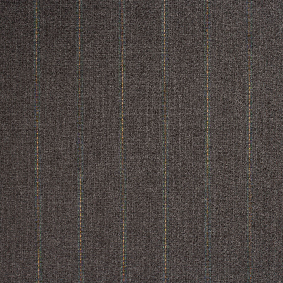 Grey Striped Stretch Wool Suiting (A 2.15m Piece)