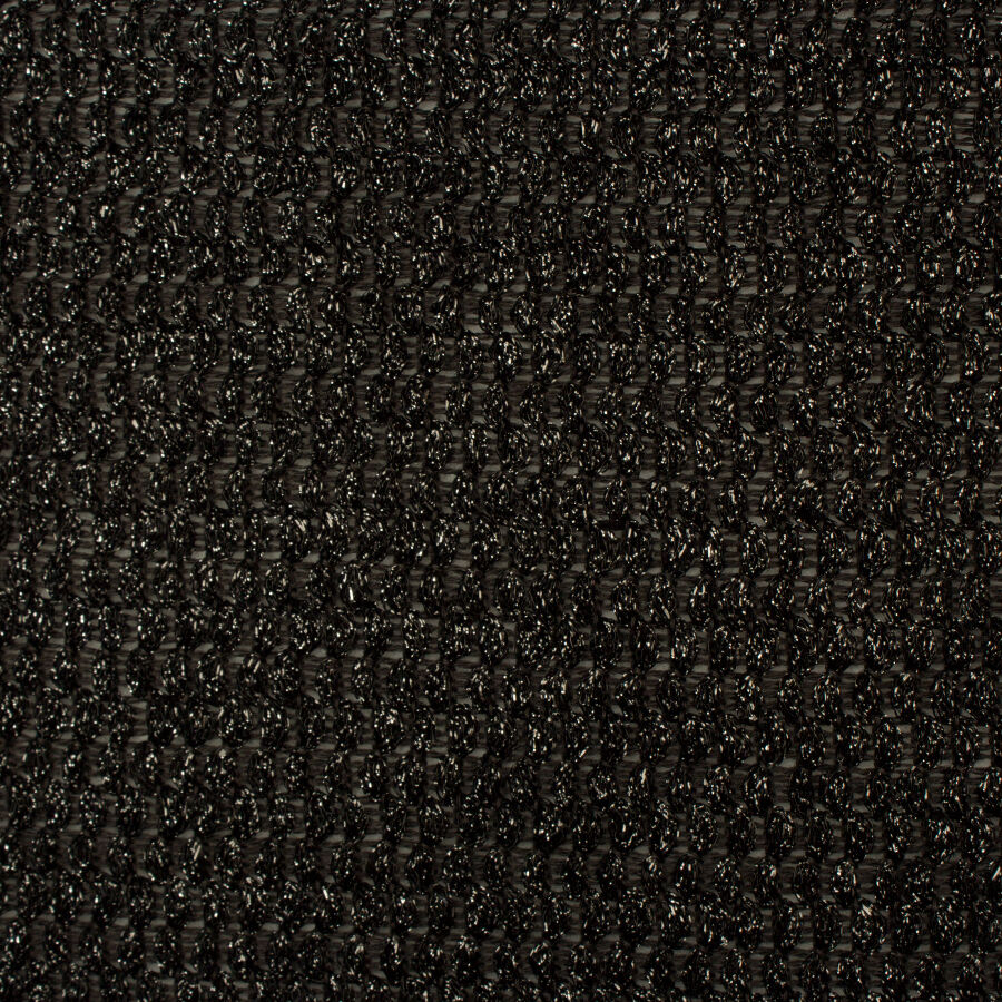 Black Metallic Linen Blend Knit