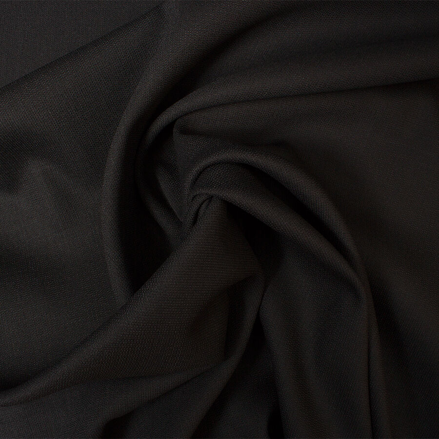 Jet Black Stretch Wool