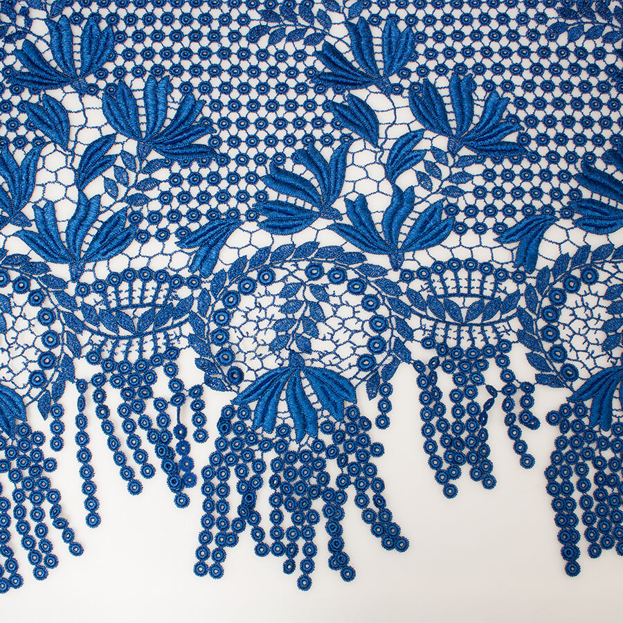 Royal Blue Metallic Guipure Lace