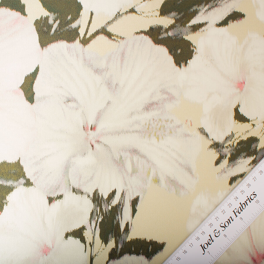 Pastel Pink & Ivory Printed Silk Mikado