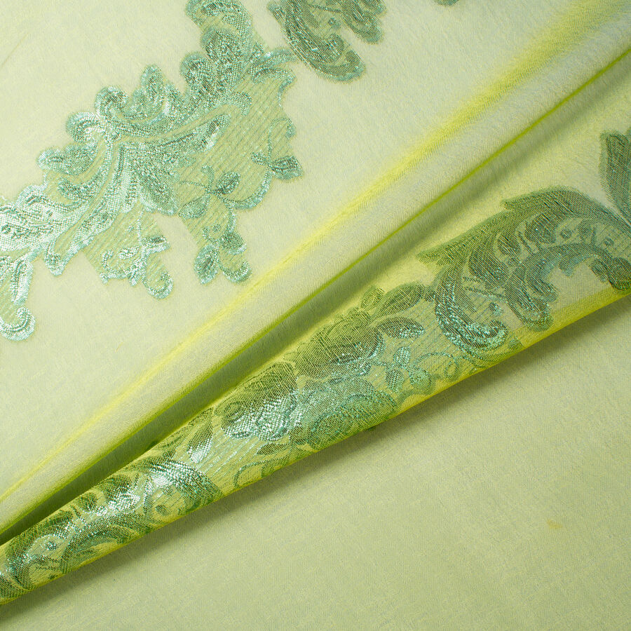 Emerald Green Silk Blend Chiffon Jacquard