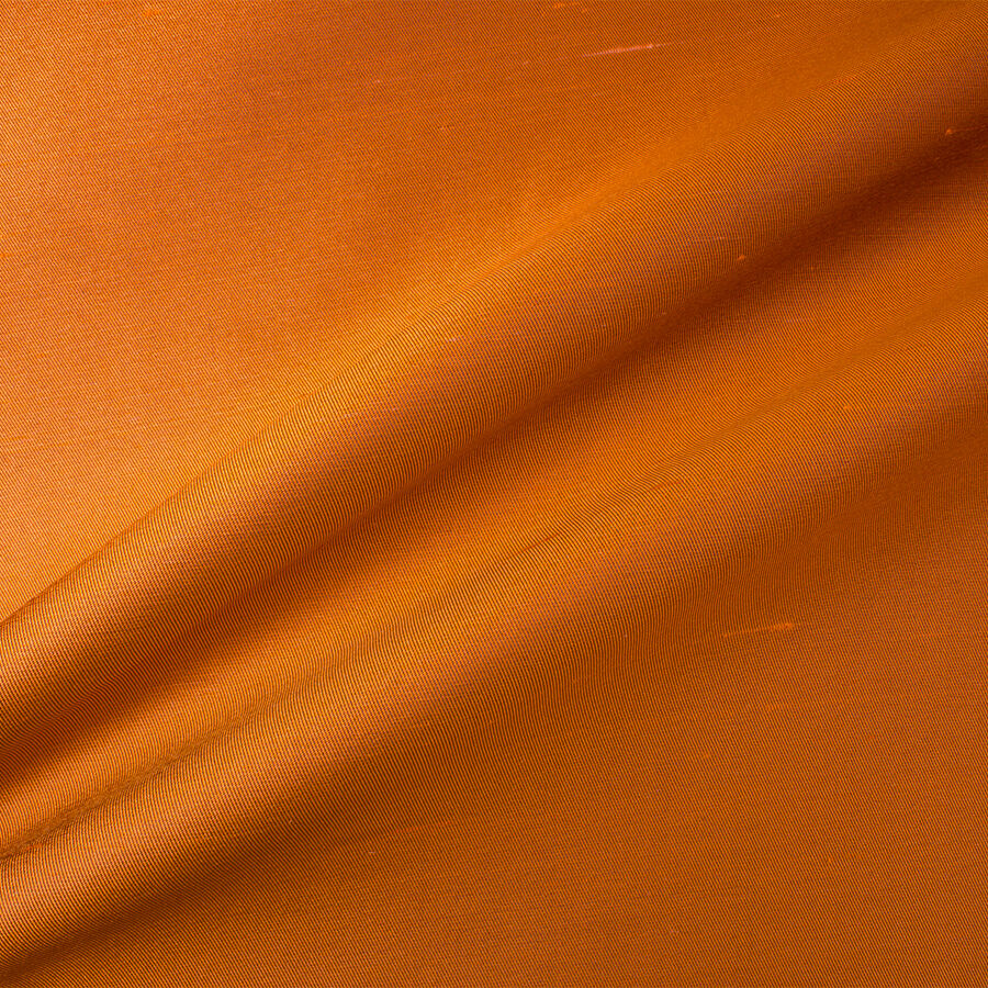 Deep Orange Pure Silk Shantung