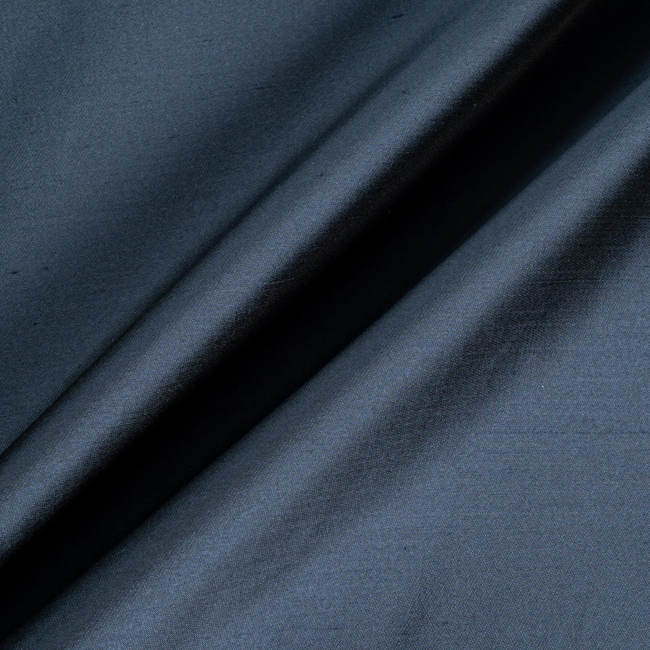 Midnight Blue Pure Silk Shantung