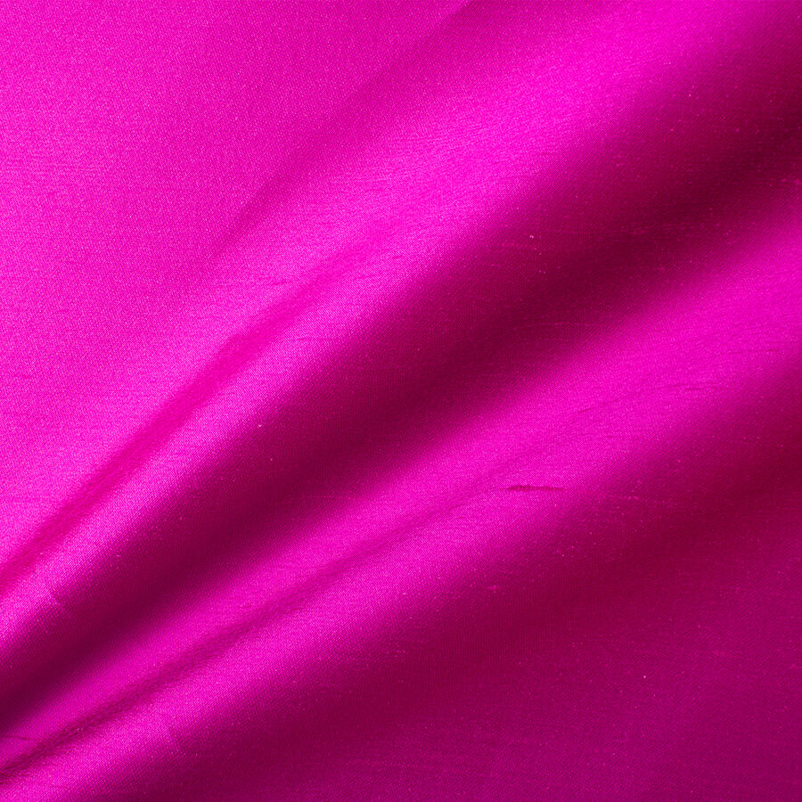 Bright Fuchsia Pink Pure Silk Shantung