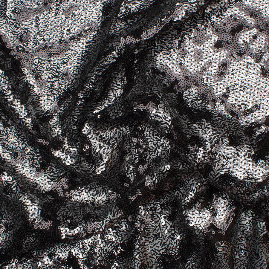 Grey & Black 'Animal' Sequinned Jersey