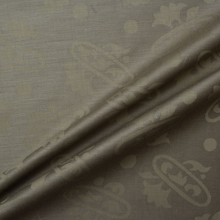 Khaki Floral Jacquard Cotton