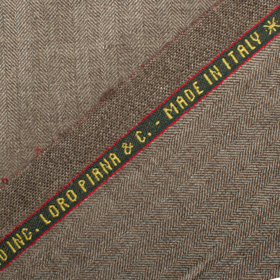 Brown Herringbone Cashmere & Silk Suiting (A 3.10m Piece)