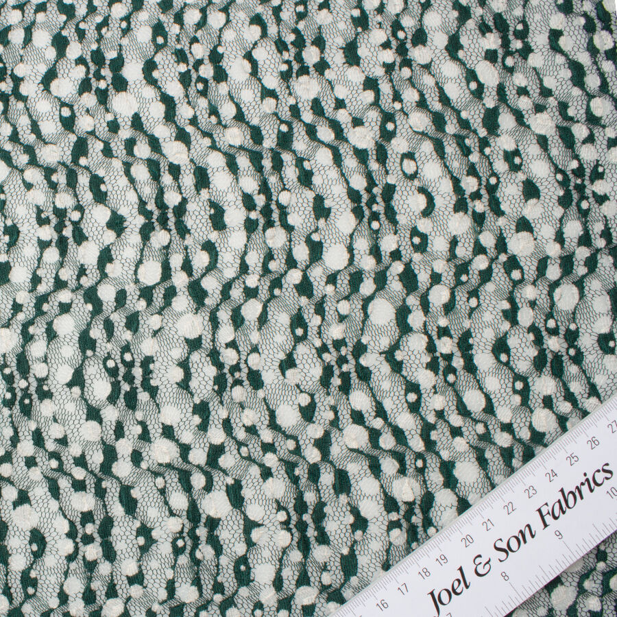 Dark Green Spot Bleached Tulle