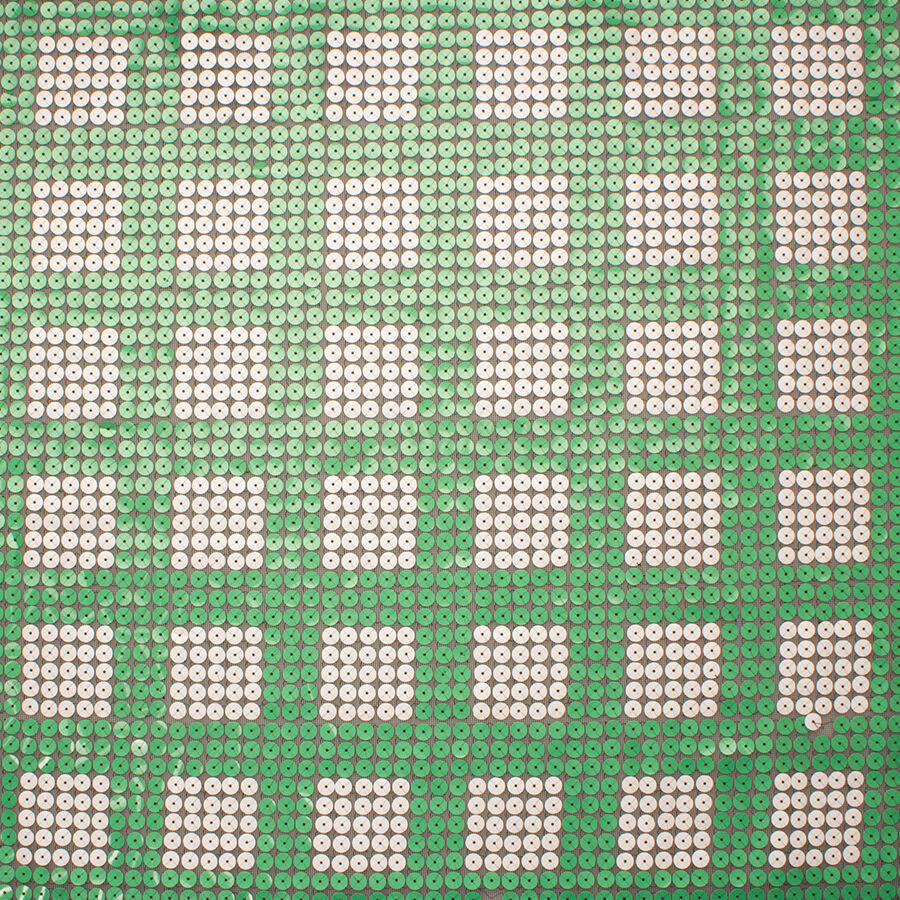 Apple Green & White Checkered Sequinned Tulle