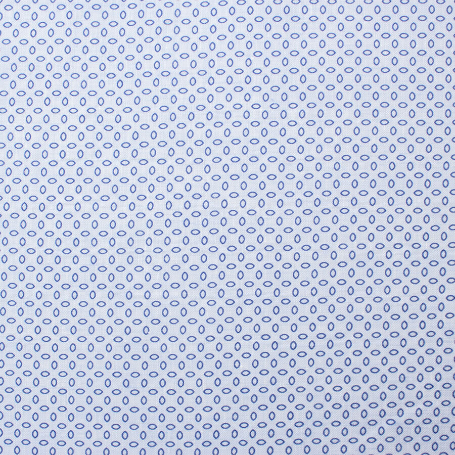 Geo Printed Superfine Blue Pure Linen