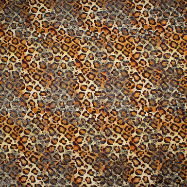 Brown Animal & Floral Metallic Silk Jacquard (A 2m Piece)