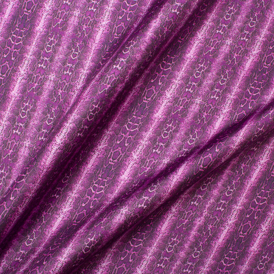 Purple Snake Printed Pure Silk Twill