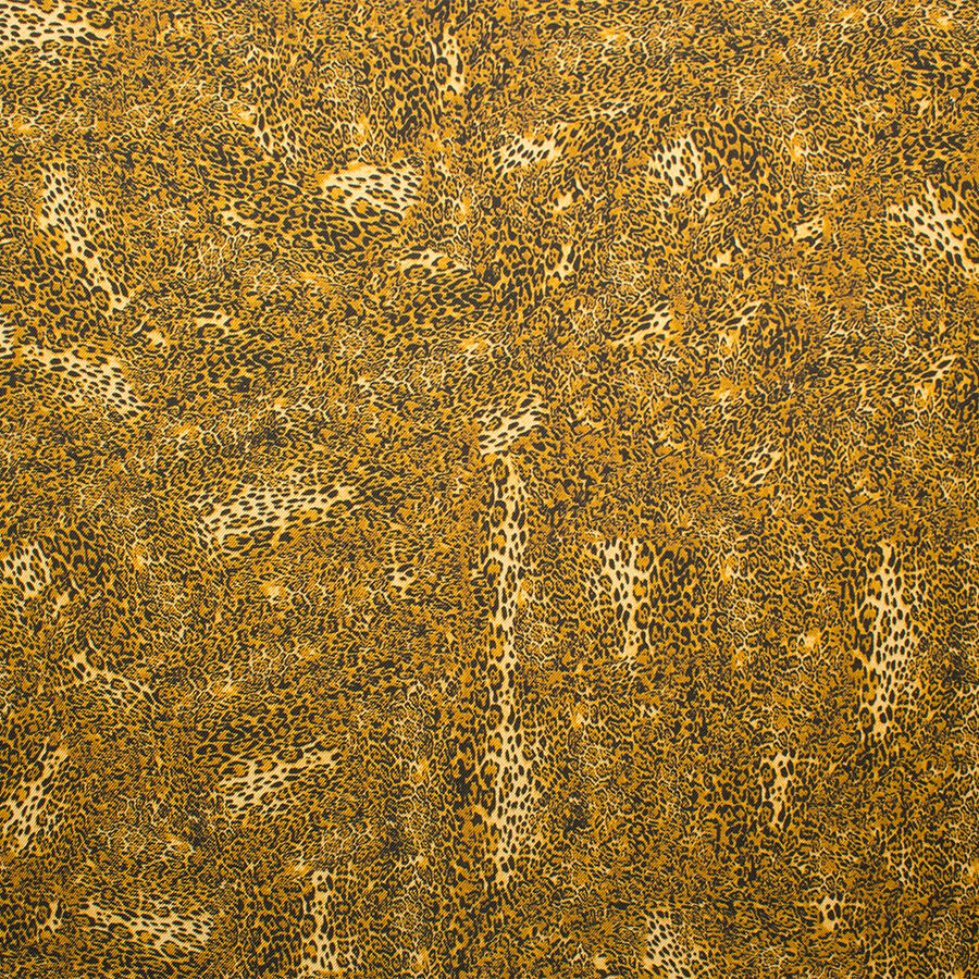 Brown Animal & Floral Printed Pure Silk Twill