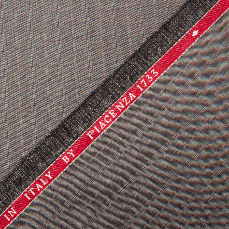 Grey Superfine Pinstripe 'Emotion' Pure Wool Suiting (A 2.40m Piece)