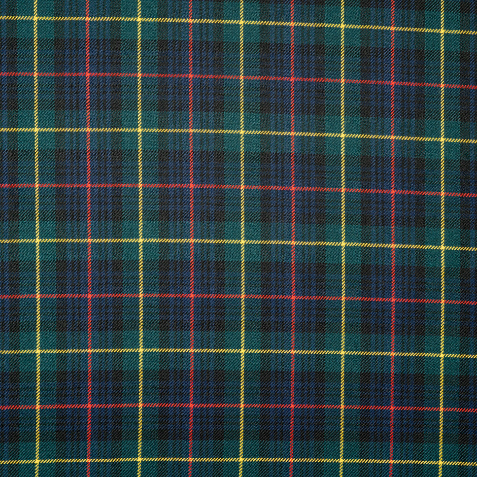 Multi-Coloured & Green Pure Wool Tartan