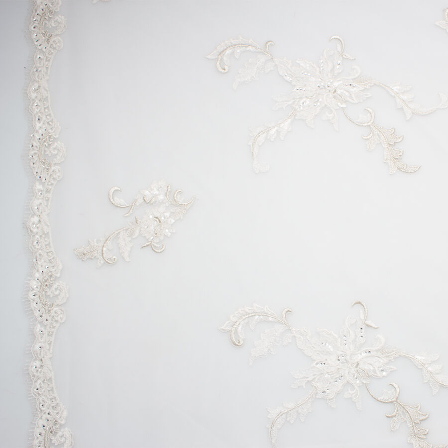 Ivory Floral Embroidered Tulle