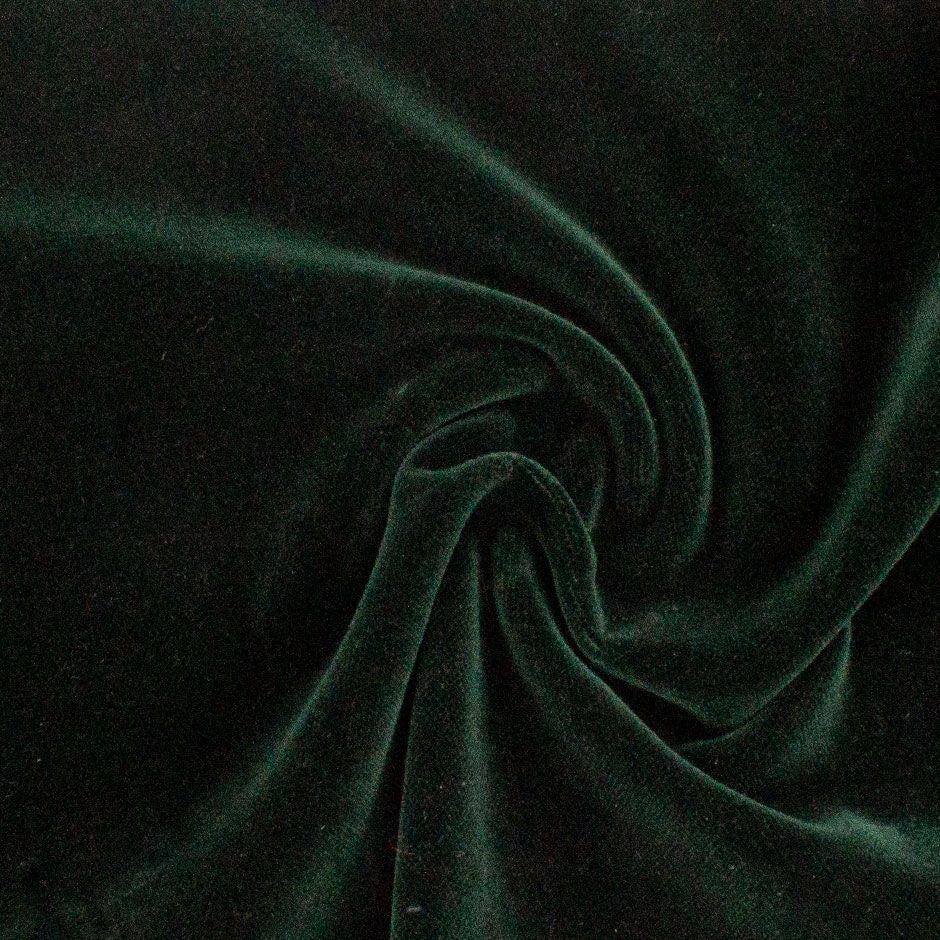 Deep Emerald Green Plain Cotton Blend Velvet