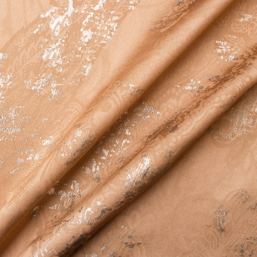 Caramel & White Gold Metallic Silk Jacquard