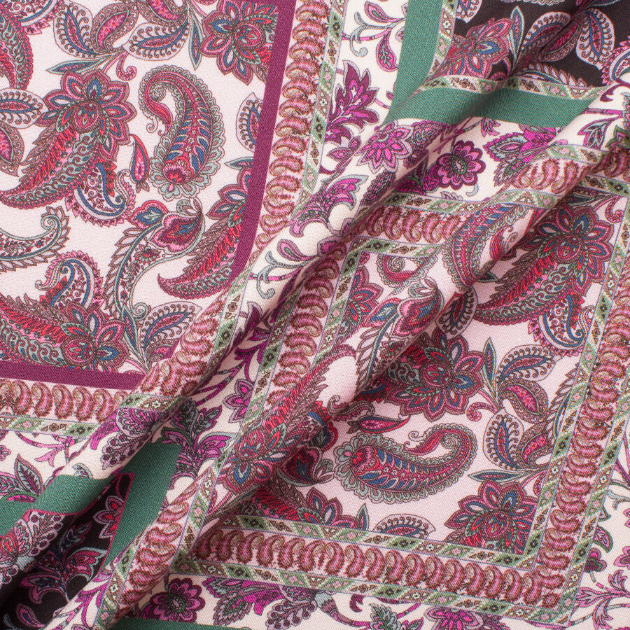 Pink/Maroon Patchwork Printed Viscose