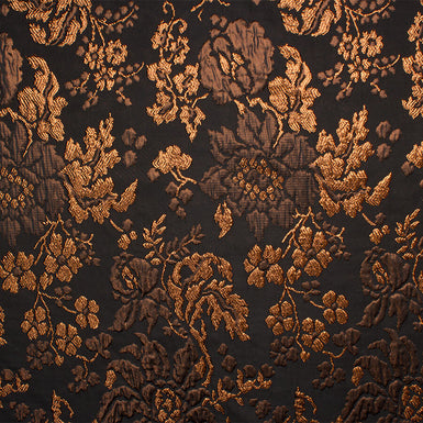 Bronze Metallic Floral Black Cloqué