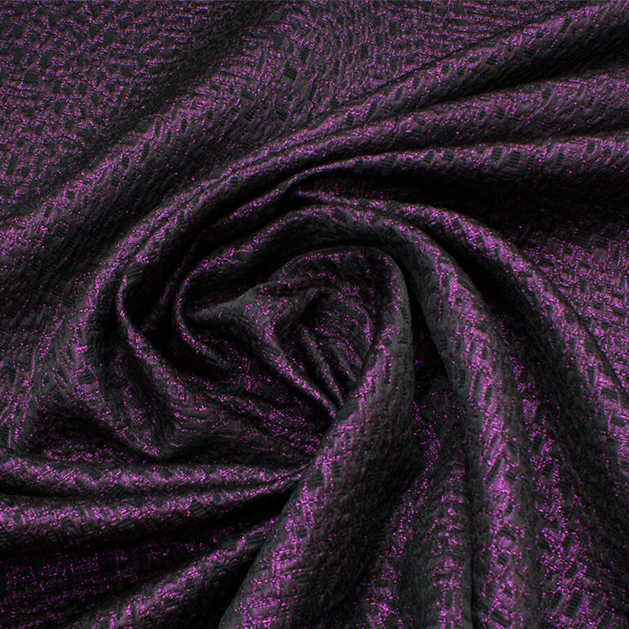 Bright Purple and Black Metallic Cloqué (A 2.10m Piece)