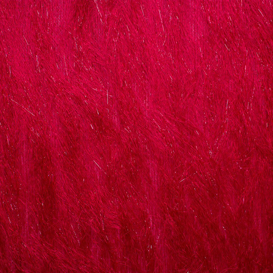 Rich Red Metallic Fringed Knit