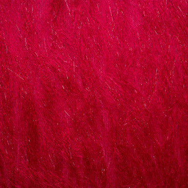 Rich Red Metallic Fringed Knit