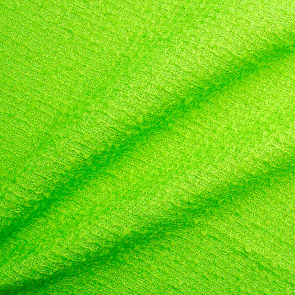 Fluorescent Green Wool Blend Bouclé