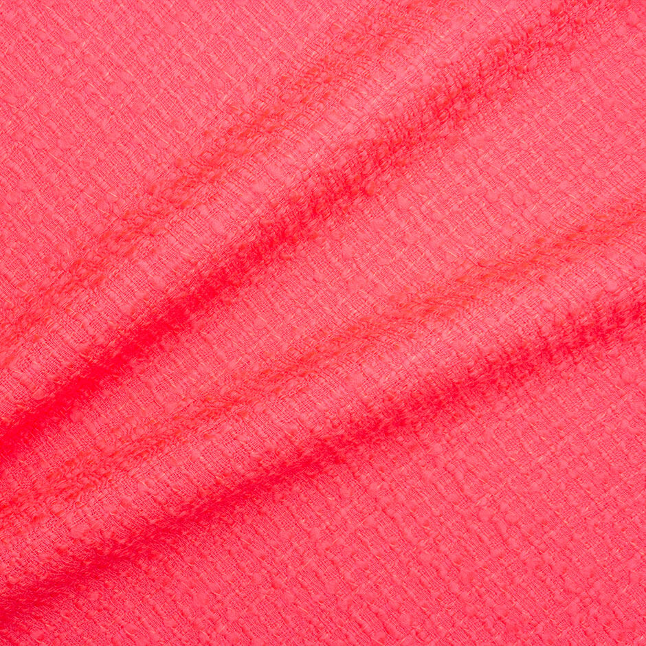 Fluorescent Pink Wool Blend Bouclé