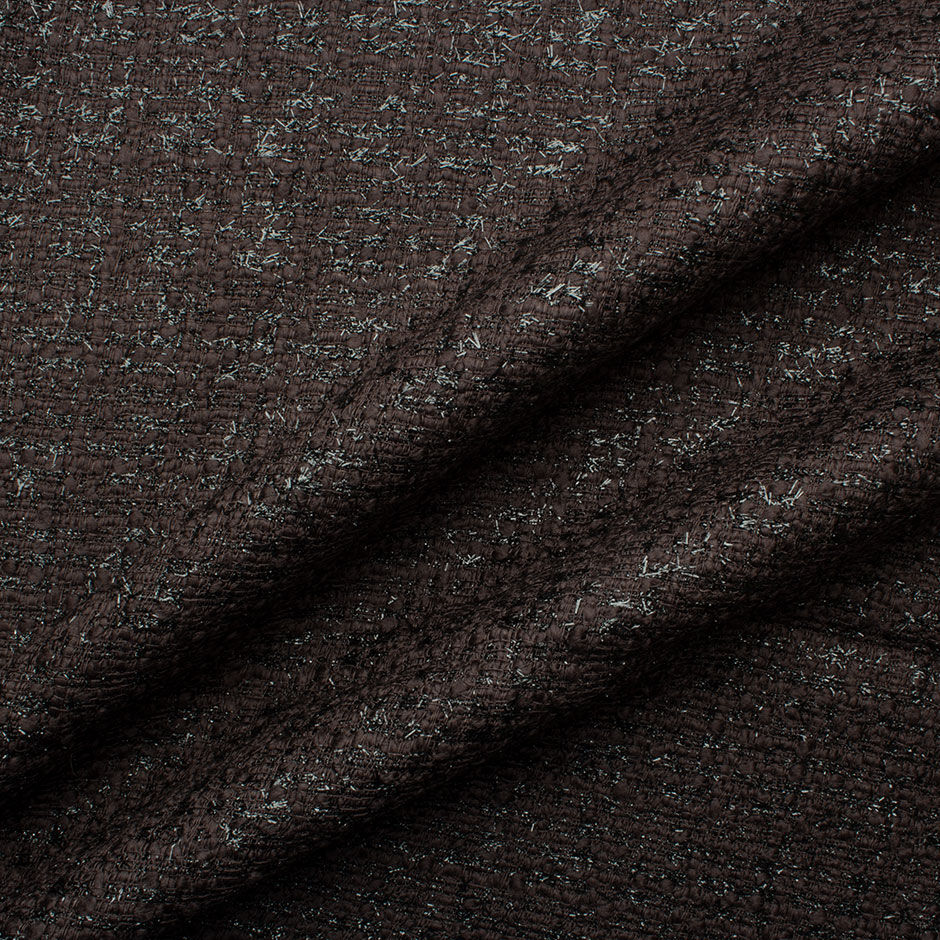 Dark Brown Lurex Wool Blend Bouclé