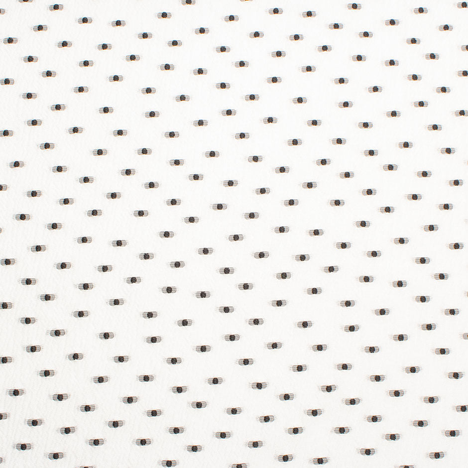 Black Spotted Ivory Poly Organza Jacquard