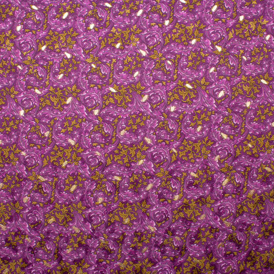 Deep Gold & Purple Silk Gold Jacquard