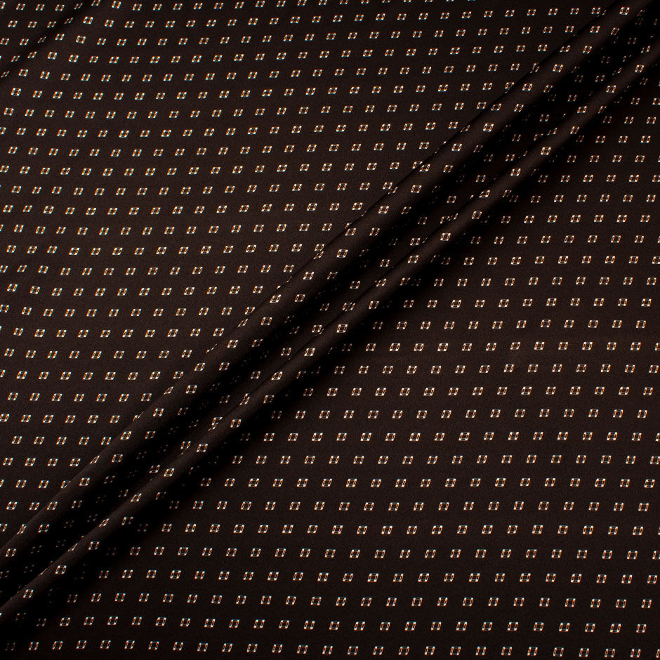 Geo Printed Black Silk Satin (A 2.50m Piece)