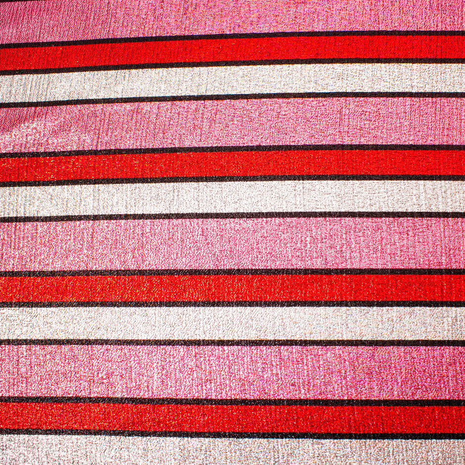 Candy Striped Silk Chiffon Lamé