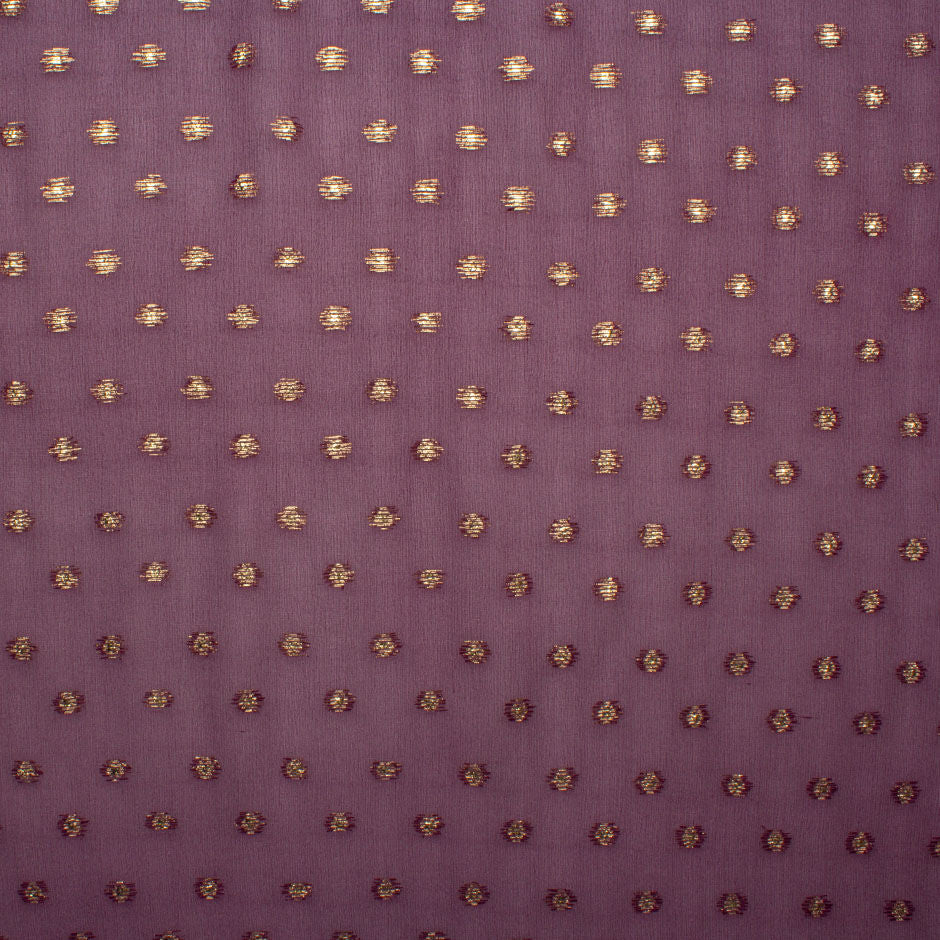 Large Gold Spotted Plum Silk Georgette