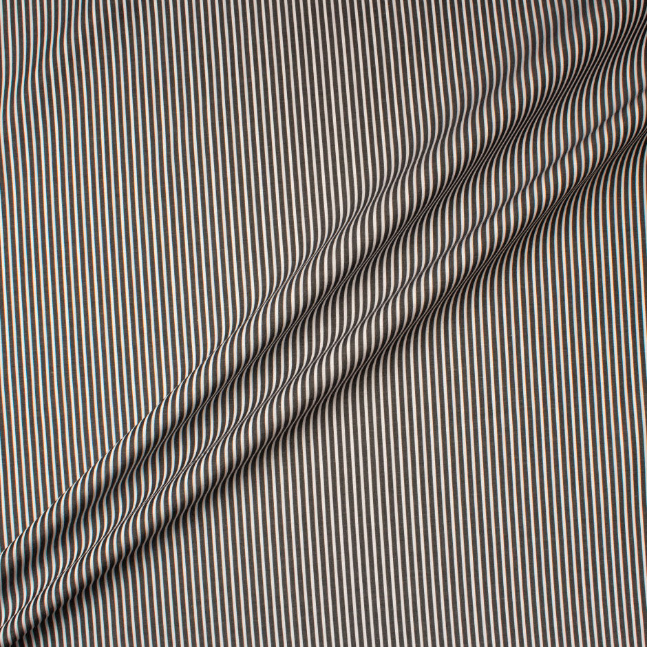 Black & Ivory Bengal Striped Cotton Shirting