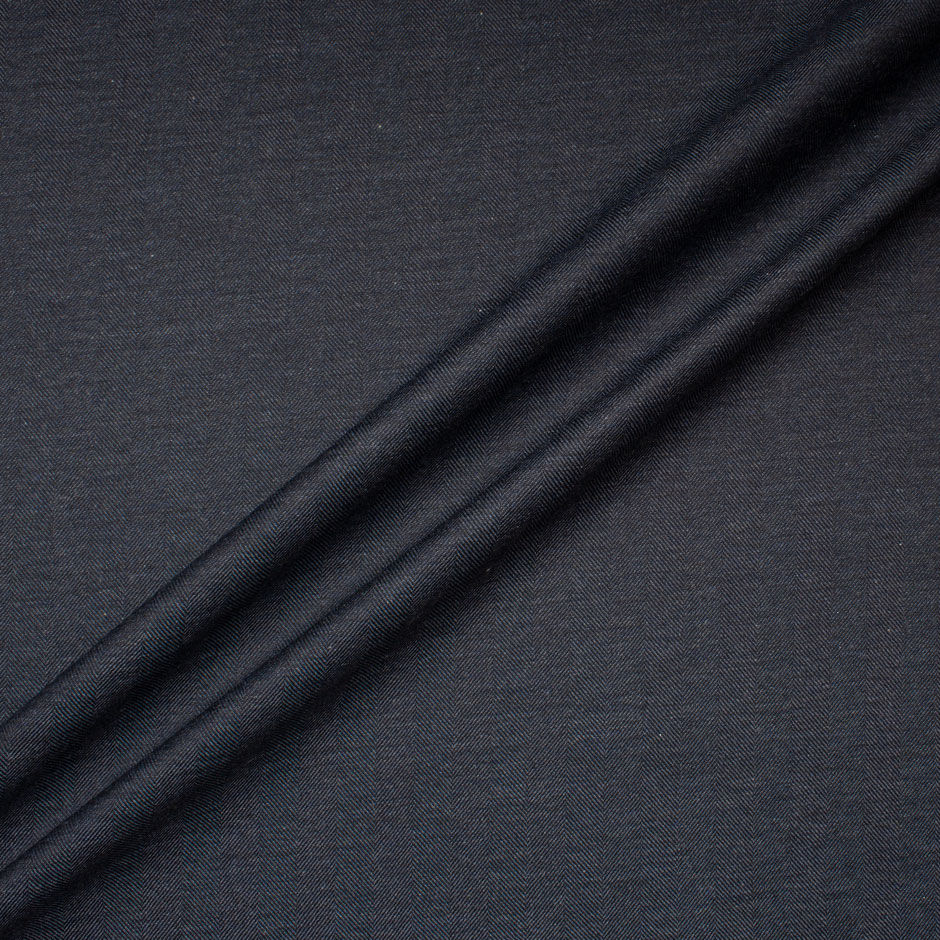 Slate Blue Herringbone Brushed Cotton (A 1m Piece)