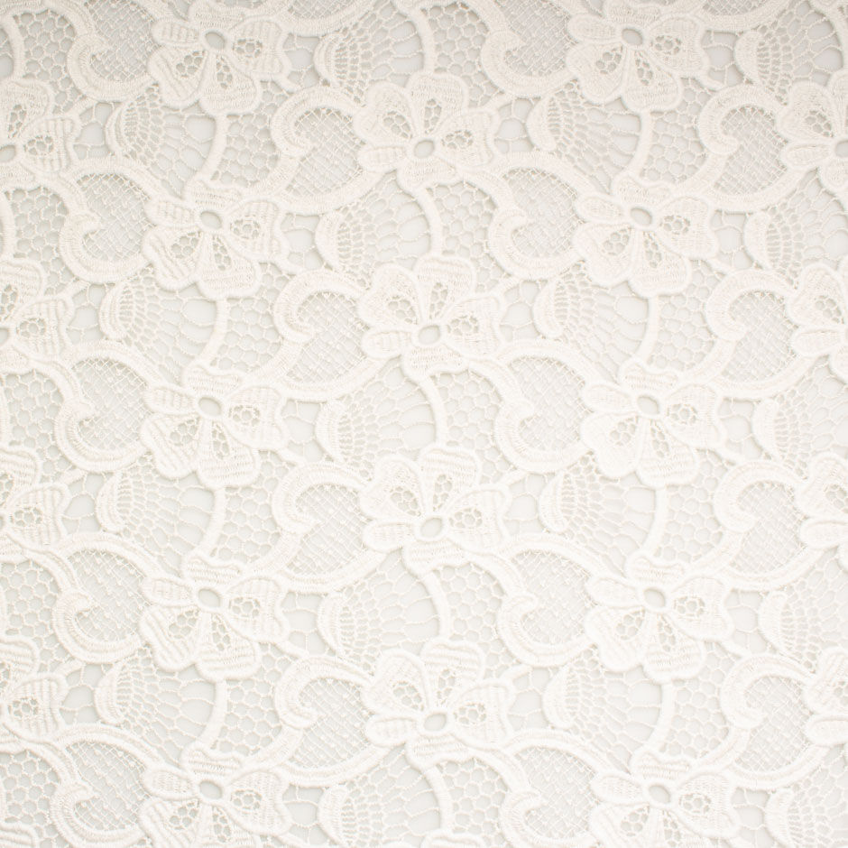 Pale Ivory Cotton Blend Guipure Lace